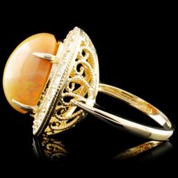 14K Gold 8.57ct Opal & 1.32ctw Diamond Ring