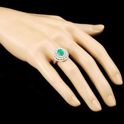 18K Gold 0.66ct Emerald & 1.02ctw Diamond Ring