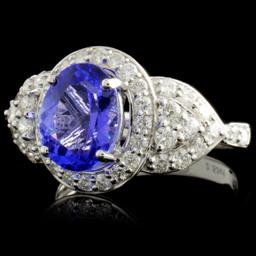 18K Gold 2.53ct Tanzanite & 0.90ctw Diamond Ring