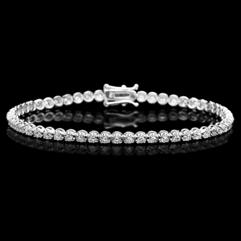 18k White Gold 3.00ct Diamond Bracelet