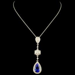 18K Gold 2.96ct Tanzanite & 0.59ctw Diamond Pendan