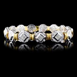 18K Two Tone 3.81ctw Diamond Bracelet