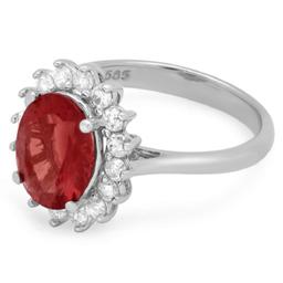 14K Gold 2.50ct Ruby & 0.50ct Diamond Ring