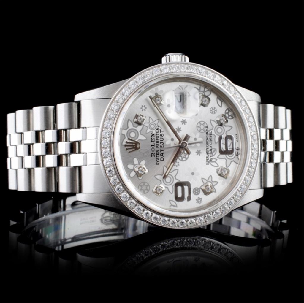 Rolex SS DateJust Diamond 36MM Wristwatch