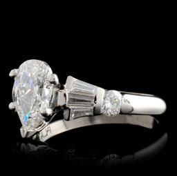 Solid Platinum 2.03ctw Diamond Ring