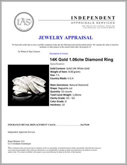 14K Gold 1.06ctw Diamond Ring
