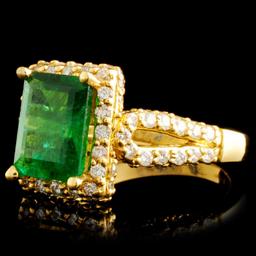 18K Gold 2.47ct Emerald & 1.20ctw Diamond Ring