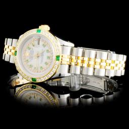 Rolex YG/SS DateJust Diamond Ladies Watch