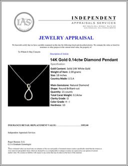 14K Gold 0.14ctw Diamond Pendant