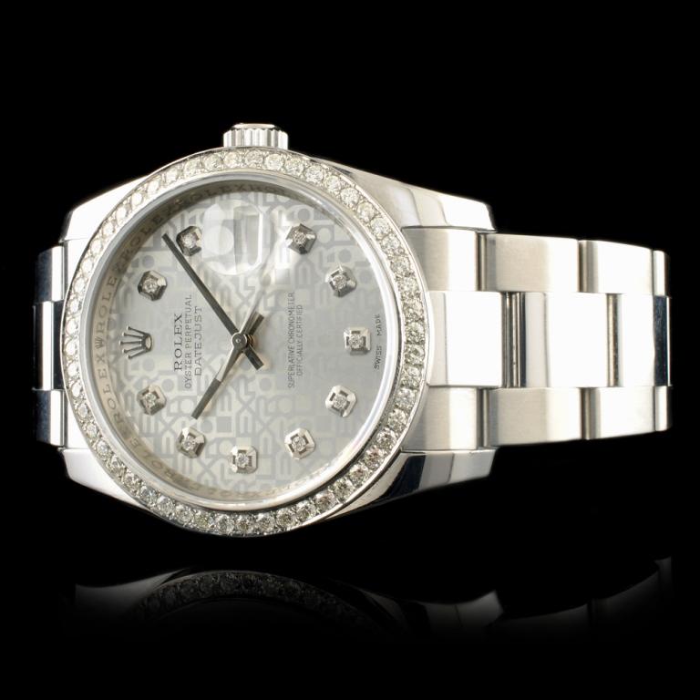 Rolex DateJust 116200 SS 1.35ct Diamond 36MM Watch