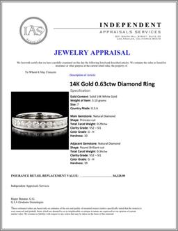 14K Gold 0.63ctw Diamond Ring