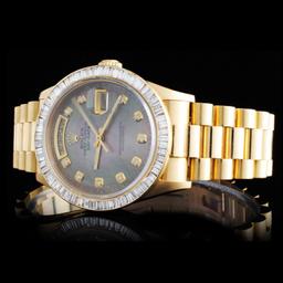 Rolex 18K YG Day-Date Diamond Wristwatch