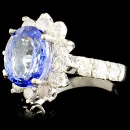 14K Gold 4.57ct Tanzanite & 1.64ctw Diamond Ring