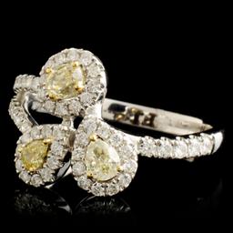 18K Gold 0.81ctw Fancy Diamond Ring