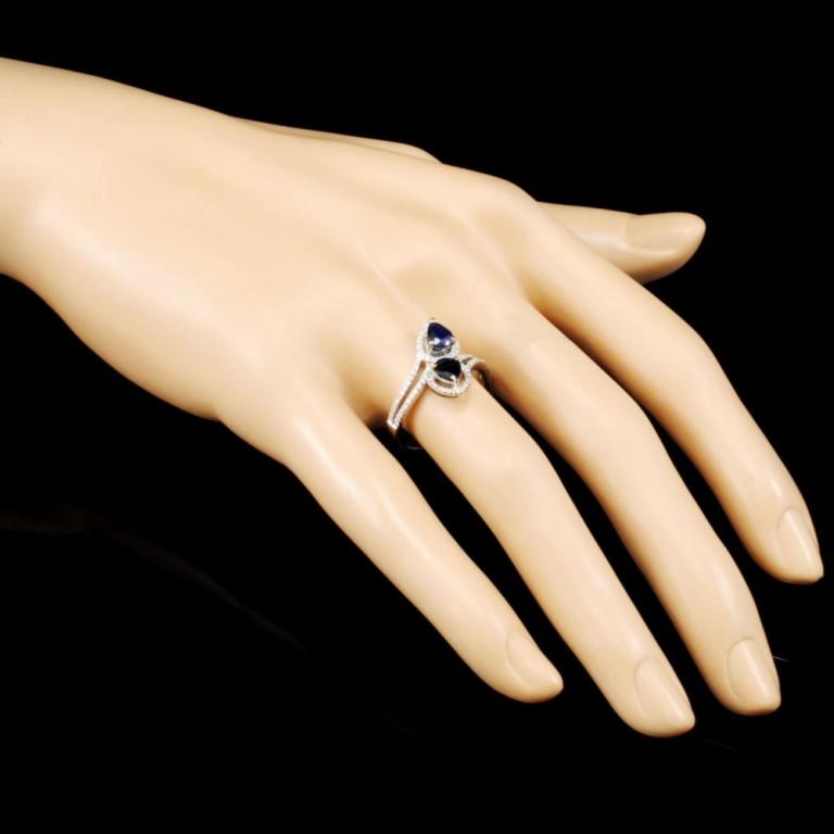18K Gold 0.96ct Sapphire & 0.26ctw Diamond Ring