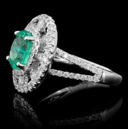 14K Gold 1.55ct Emerald & 0.75ct Diamond Ring