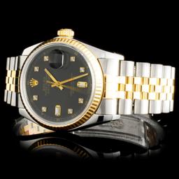 Rolex Two Tone DateJust Diamond 36MM Wristwatch