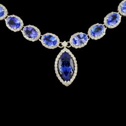 14K Gold 38.99ctw Tanzanite & 7.74ctw Diamond Neck