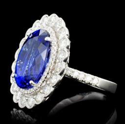 18K Gold 7.59ct Tanzanite & 1.51ct Diamond Ring