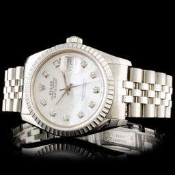 Rolex DateJust SS Diamond 36mm Wristwatch