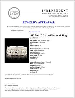 14K Gold 0.51ctw Diamond Ring