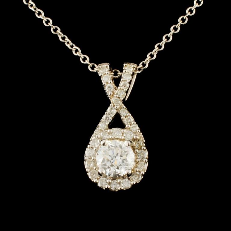 14K Gold 0.51ctw Diamond Pendant