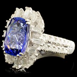 18K Gold 4.50ct Tanzanite & 1.04ctw Diamond Ring