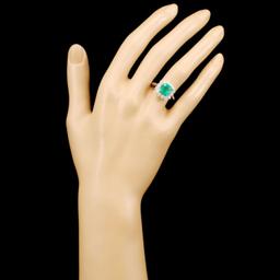 18K Gold 2.46ct Emerald & 0.81ctw Diamond Ring