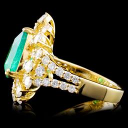 18K Gold 2.12ct Emerald & 1.68ctw Diamond Ring