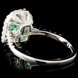 18K Gold 0.79ct Emerald & 0.91ctw Diamond Ring