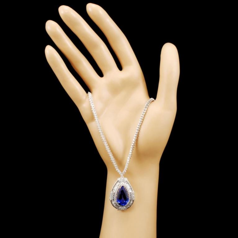 18K Gold 9.76ct Tanzanite & 5.09ctw Diamond Neckla