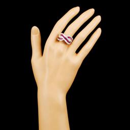 18K Gold 3.09ctw Ruby & 1.12ctw Diamond Ring