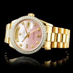 Rolex Day-Date 18K YG 1.35ct Diamond Wristwatch