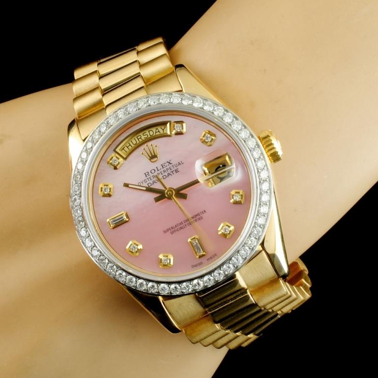 Rolex Day-Date 18K YG 1.35ct Diamond Wristwatch