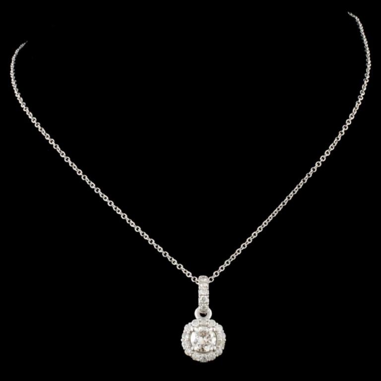 14K Gold 0.78ctw Diamond Pendant