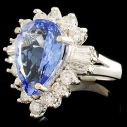 14K Gold 5.86ct Tanzanite & 1.46ctw Diamond Ring