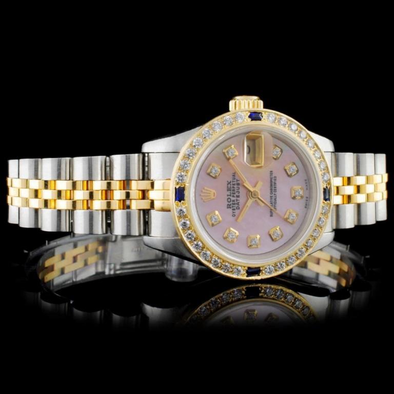 Rolex YG/SS DateJust Diamond Ladies Wristwa