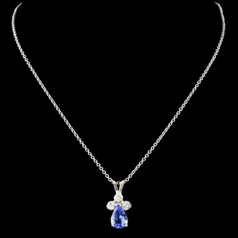 14K Gold 0.51ct Tanzanite & 0.16ctw Diamond Pendan