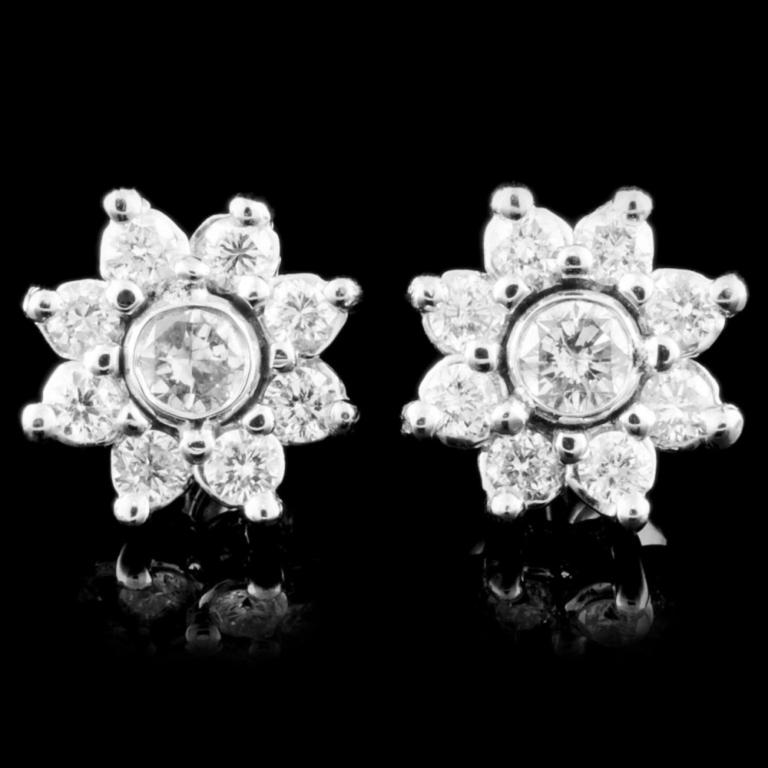 14K Gold 1.24ctw Diamond Earrings