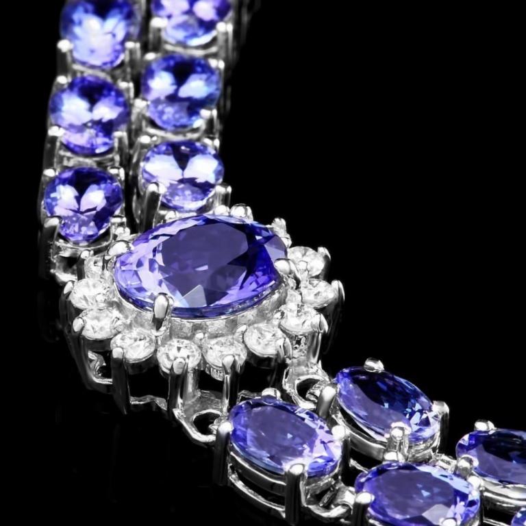 14k Gold 21.00ct Tanzanite & 1.55ct Diamond Brace