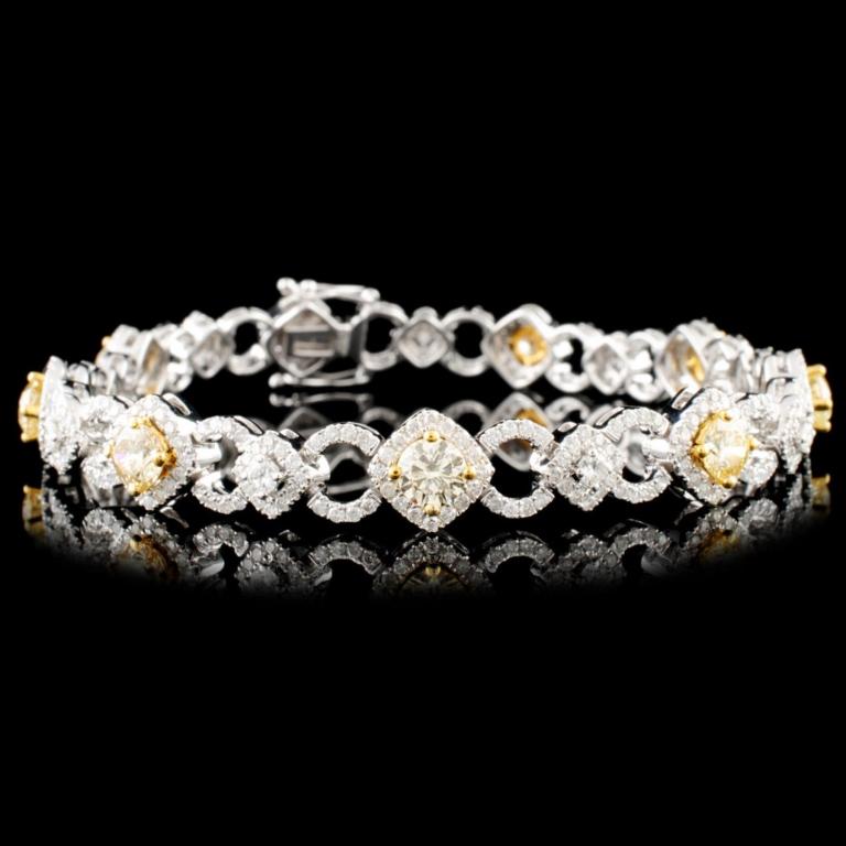 18K Gold 5.31ctw Fancy Diamond Bracelet