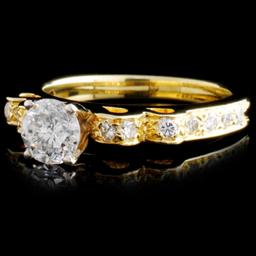 18K Yellow Gold 0.93ctw Diamond Ring