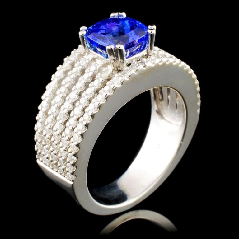 14K Gold 2.51ctw Tanzanite & 1.32ctw Diamond Ring