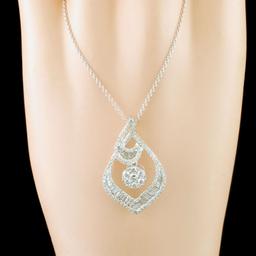 18k White Gold 0.85ctw Diamond Pendant