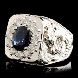 14K Gold 2.00ct Sapphire & 0.90ctw Diamond Ring