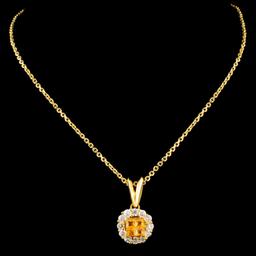 18K Gold 0.36ctw Sapphire & 0.43ctw Diamond Pendan