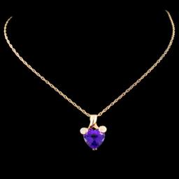 14K Gold 1.90ct Amethyst Pendant