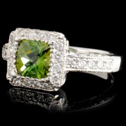 18K Gold 1.02ct Tourmaline & 0.80ctw Diamond Ring