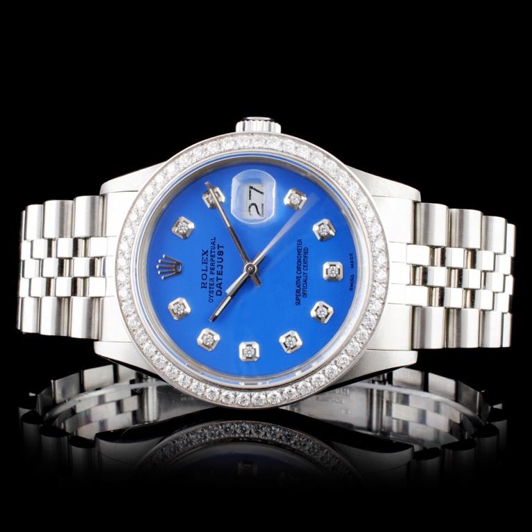 Rolex SS DateJust Diamond 36MM Wristwatch