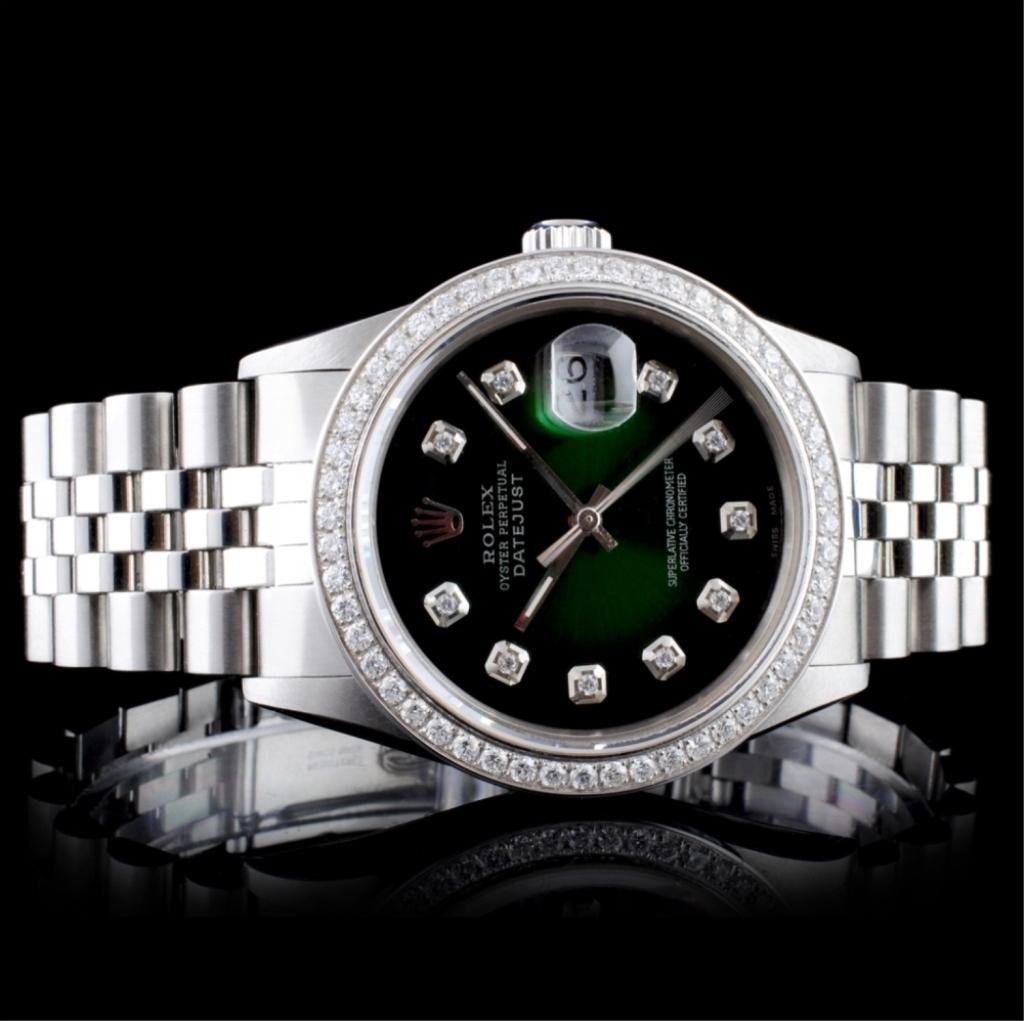 Rolex SS DateJust Diamond 36MM Wristwatch